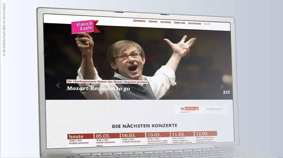 Webseite für Klassische Musik in Köln