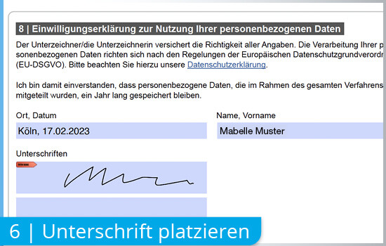 Digitale Signatur mit Adobe Acrobat: 6 | platzieren der Unterschrift